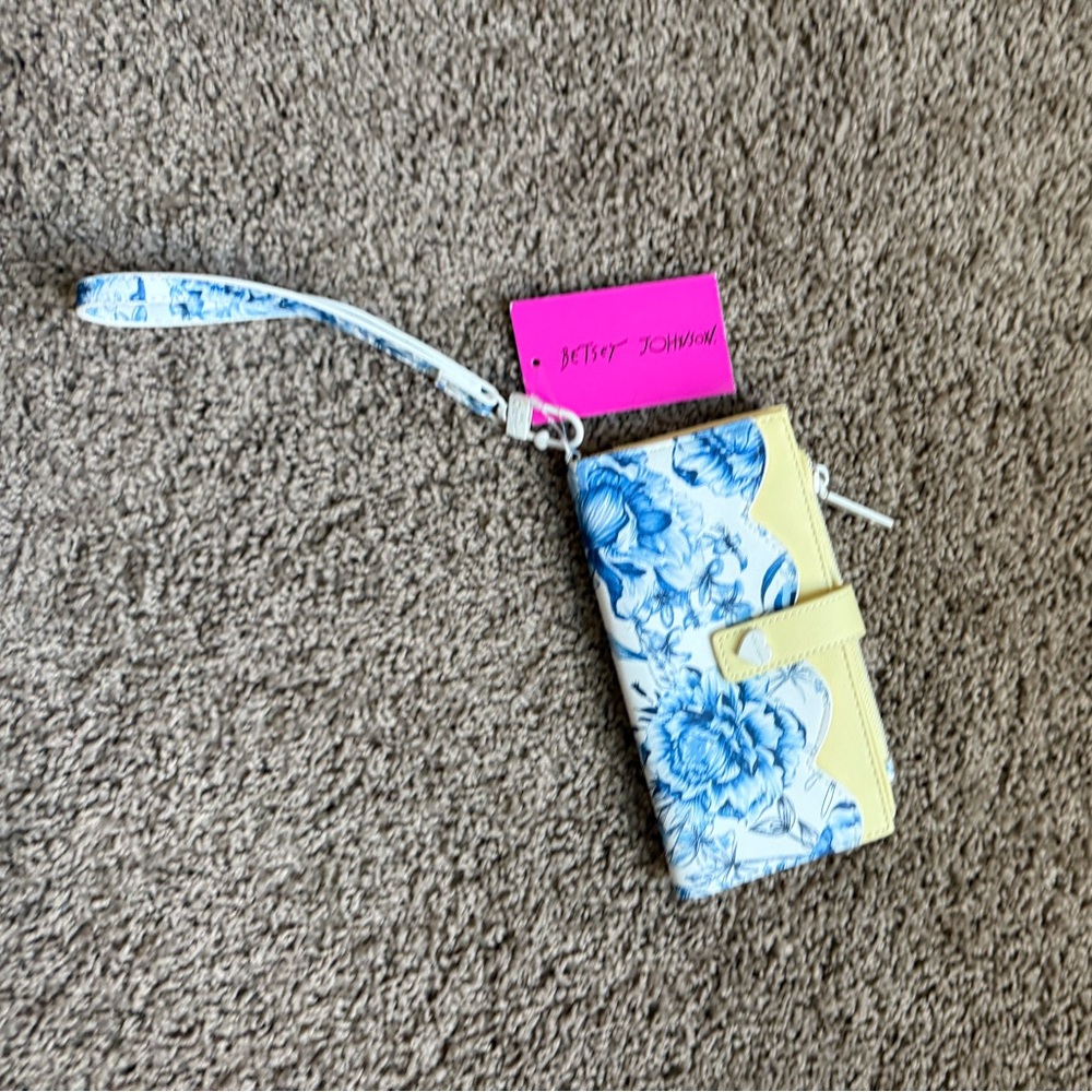 Betsey Johnson Blue and Yellow Floral Wallet